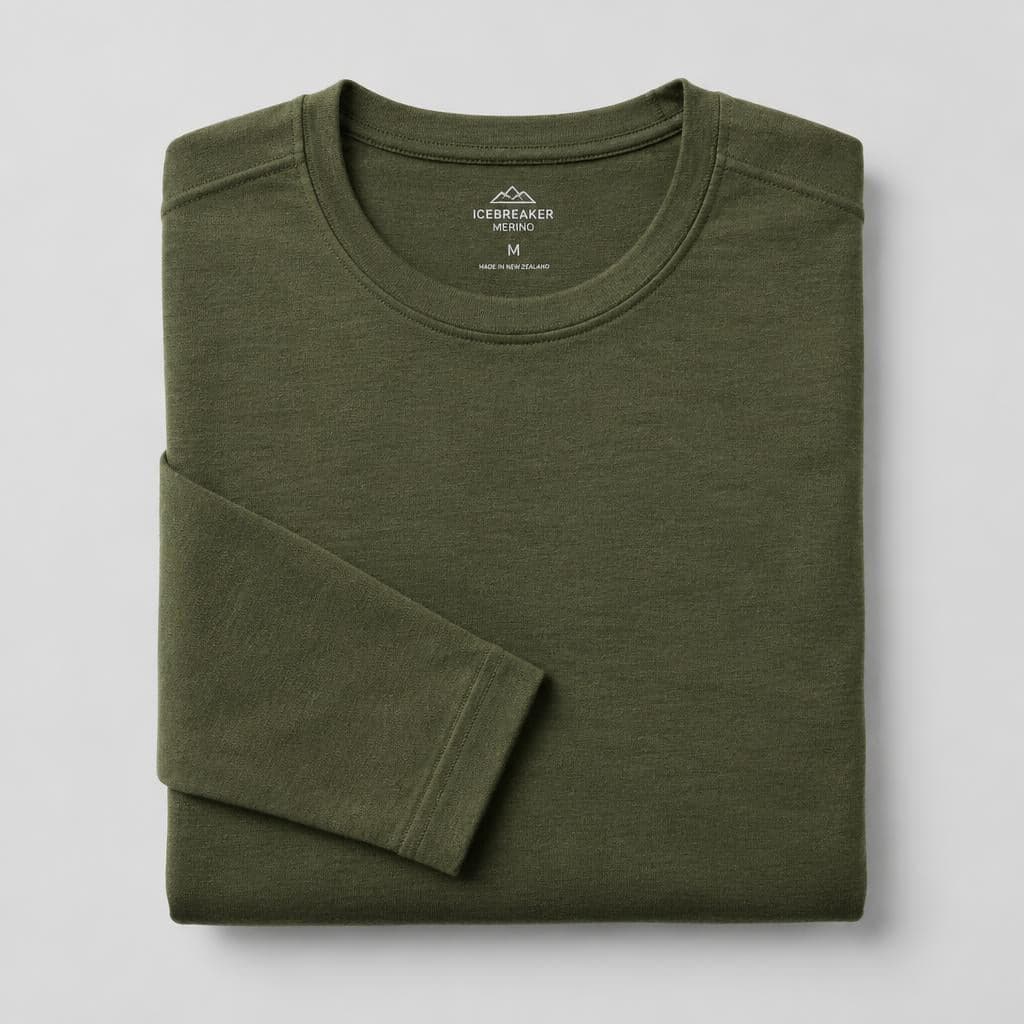 Merino Base Layer Crew in olive