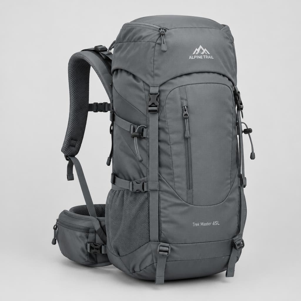 Summit 45L Trekking Backpack in slate gray