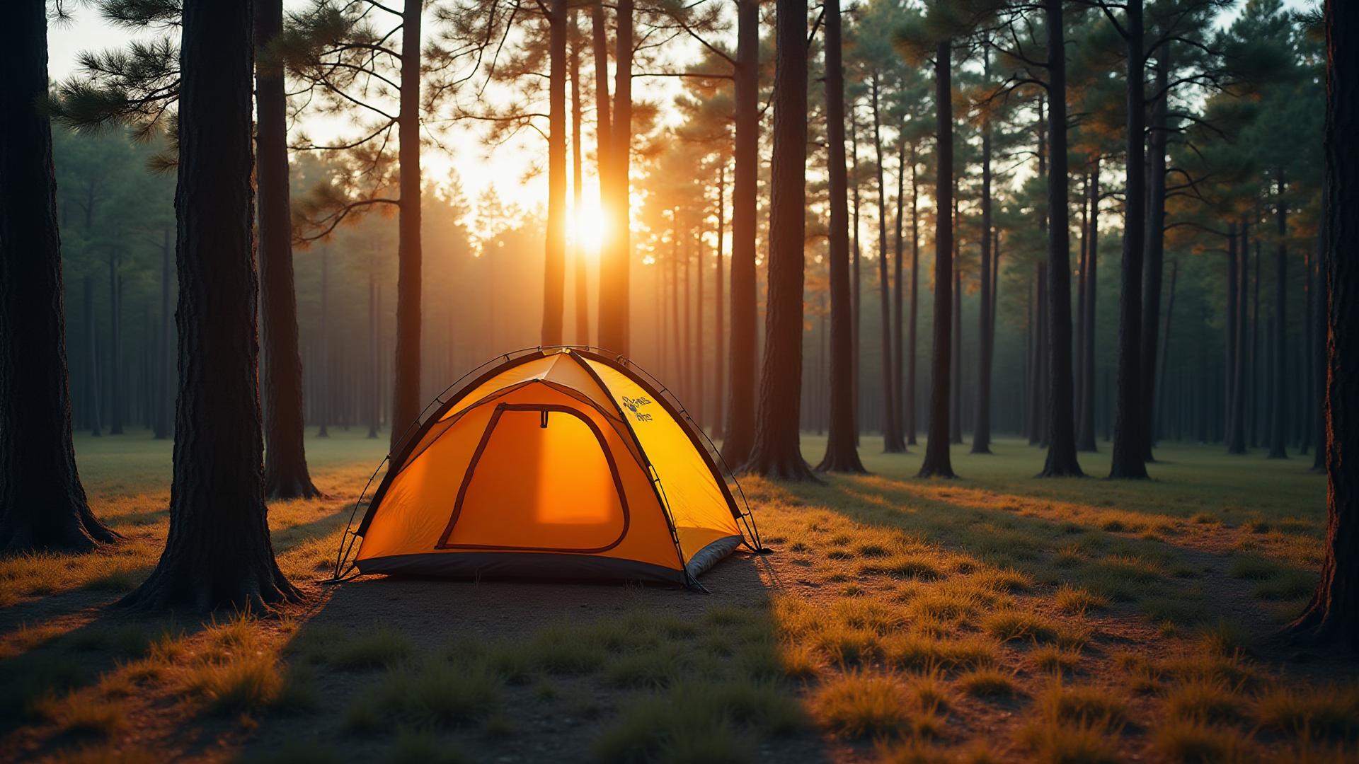 Off-grid campsite in nature
